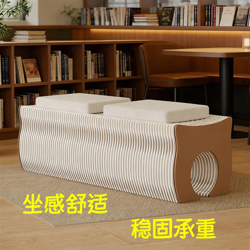 折叠伸缩长凳床尾凳矮凳牛皮纸凳入户换鞋凳商用办公家用省空间