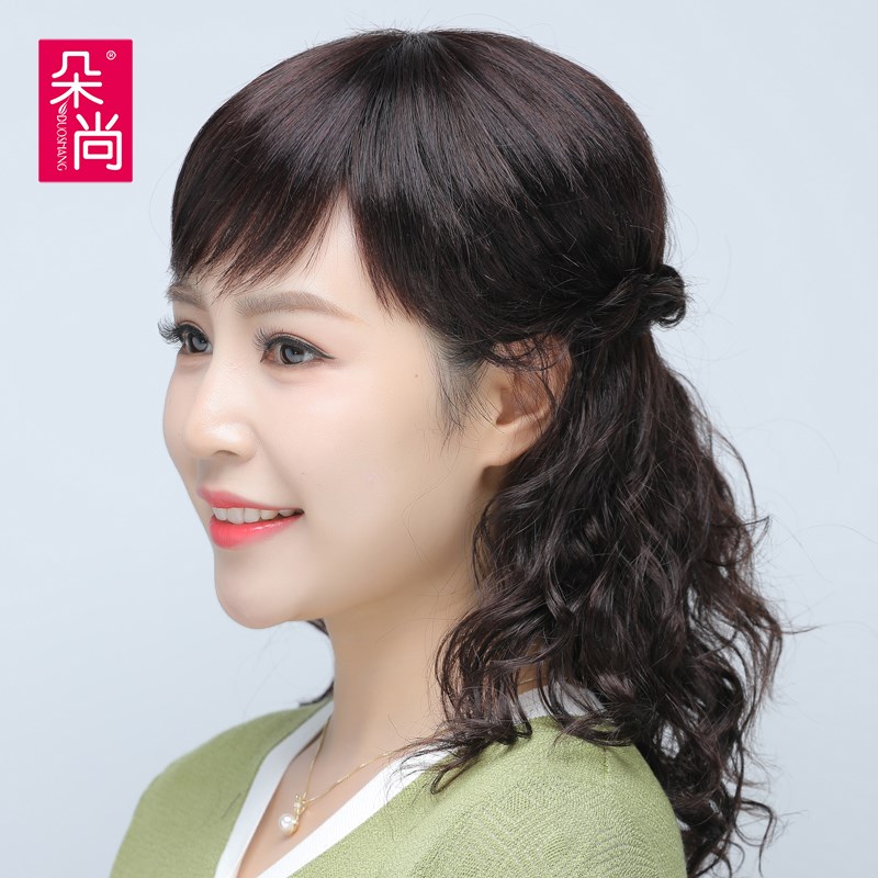 假发女长发卷发全头套真人发丝全真大波浪式假发套中长中老年女士