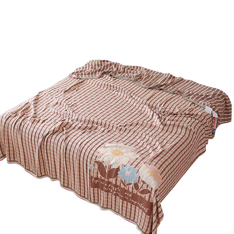 双人竹纤维纱布冷感毯夏季薄款毛巾被盖毯冰丝凉感家用沙发午睡毯