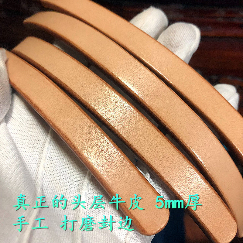 5mm厚头层牛皮钥匙扣个性原色植鞣革养牛复古汽车摩托钥匙包邮