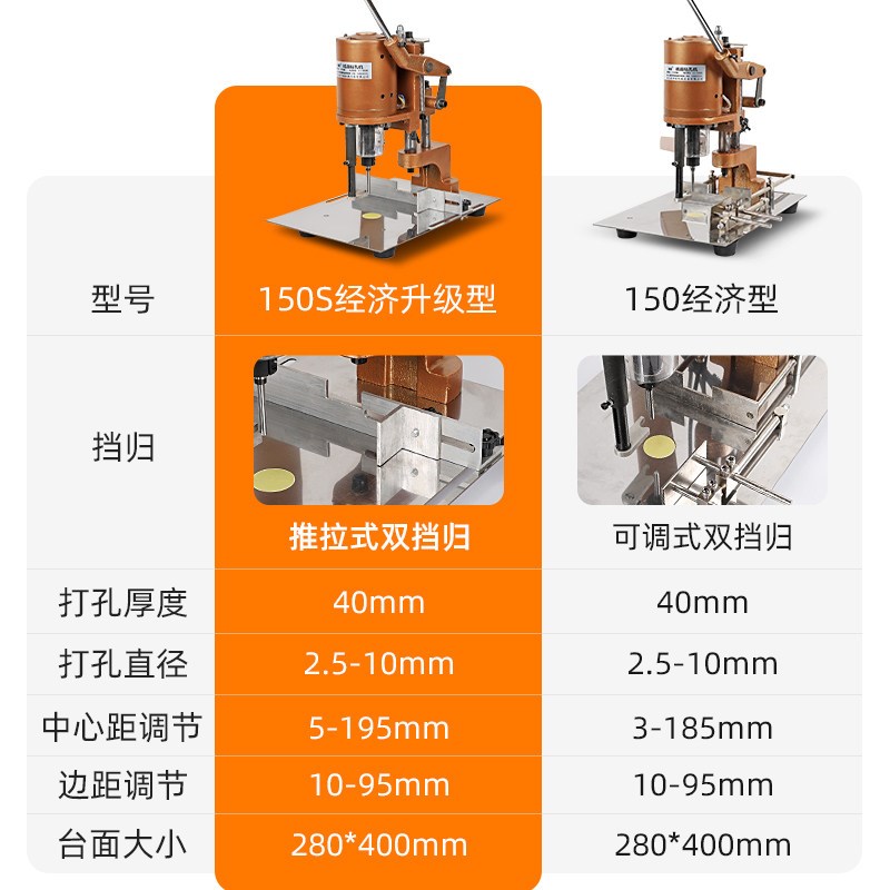 150电动吊牌打孔机活页凭证冲孔机布料打眼器钻孔机活页本钻孔机