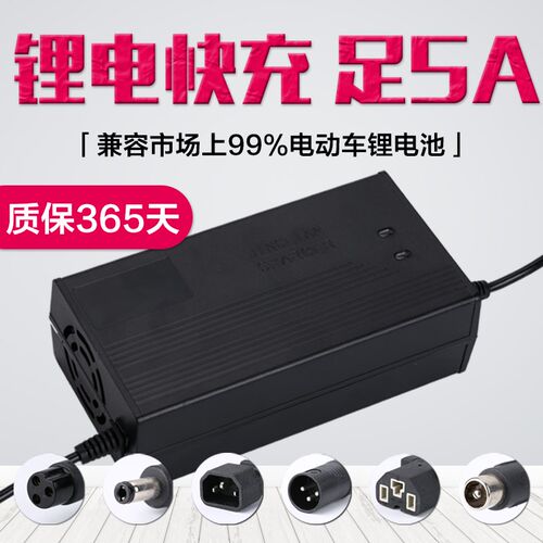 三元锂电池18650电瓶48V13串电动车54.6V6A7A8A9A10A大功率充电器