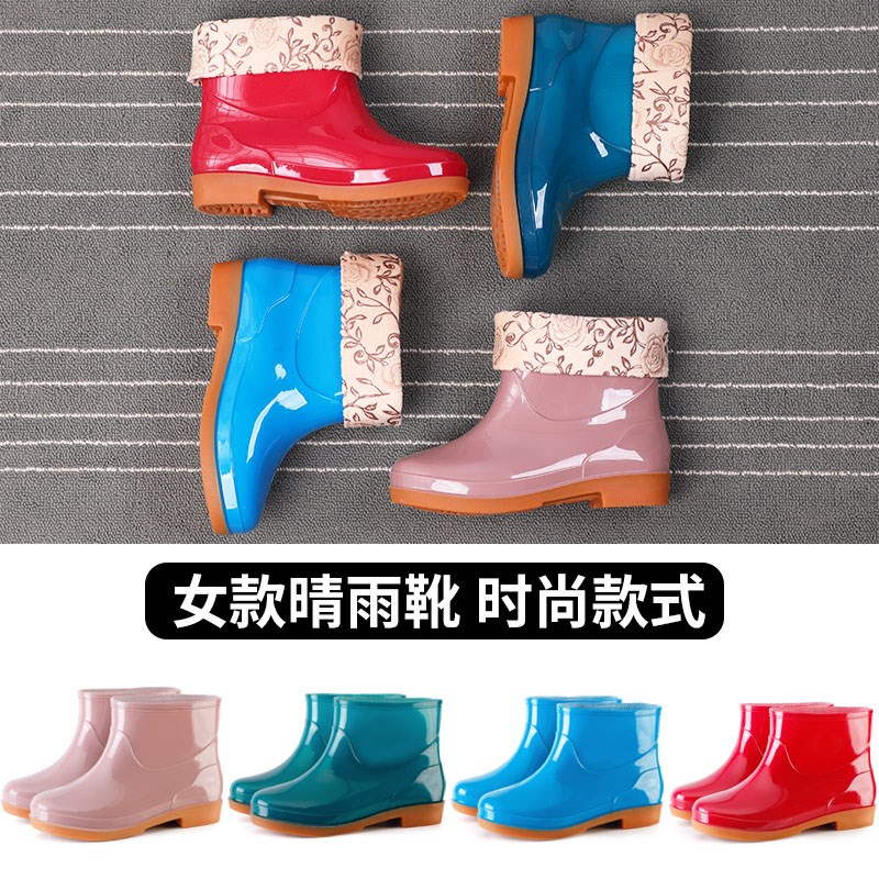春秋双回低筒女雨鞋短筒水鞋女胶鞋厨房防水防滑套鞋劳保鞋短雨靴