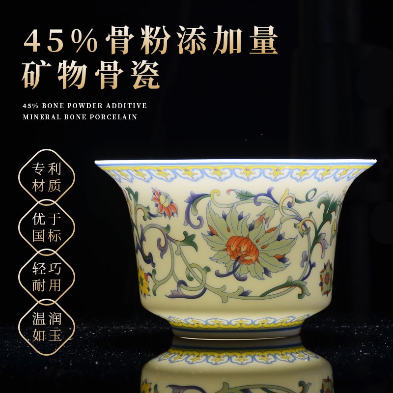 华光国瓷茶盖碗茶杯骨瓷三才盖碗大号泡茶杯单个防烫高档盖碗套装