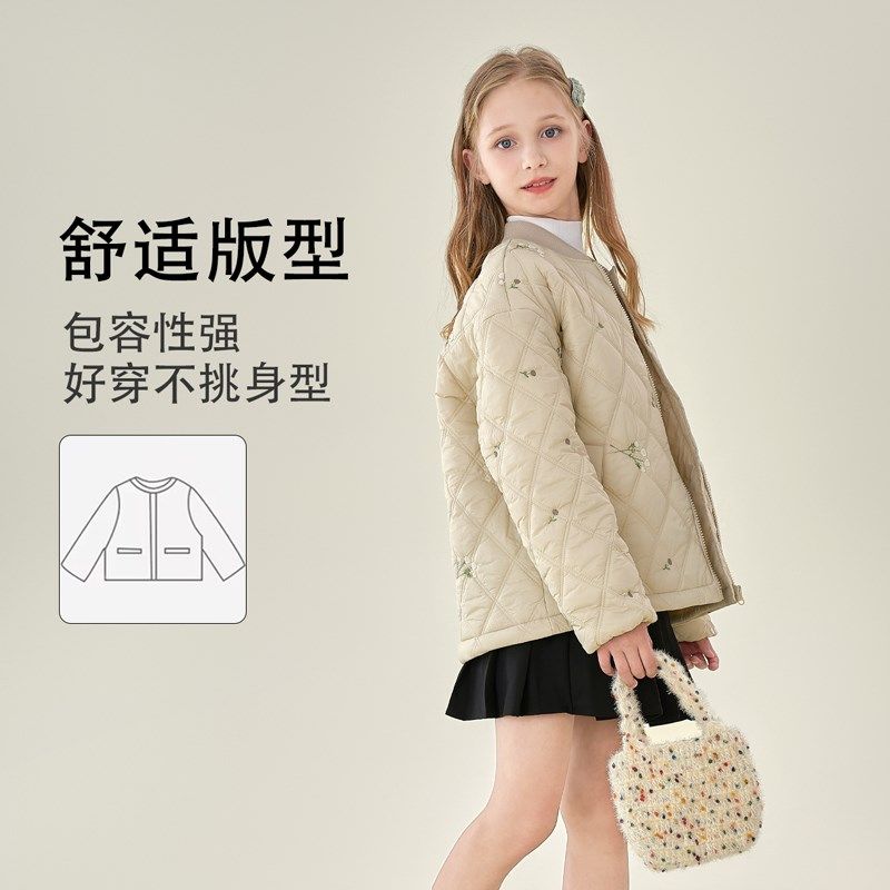 女童棉服秋冬款2025新款儿童夹棉校服神器内搭外套中大童洋气冬装