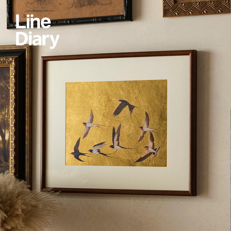 线稿日记燕语装饰画/卧室挂画客餐厅入户玄关背景墙落地