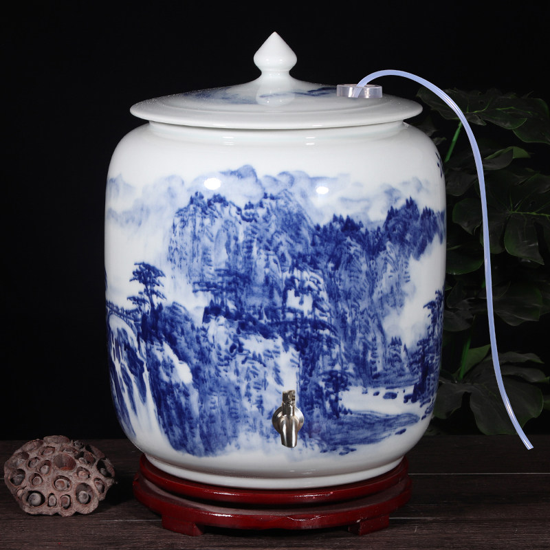 景德镇陶瓷水缸油缸米缸防潮面缸家用米桶防虫密封带盖腌菜瓷坛子