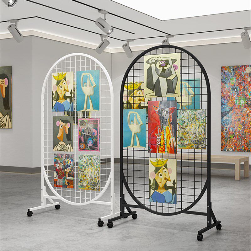 椭圆形立式网格展示架婚庆背景墙可折叠展会幼儿园作品照片画展挂
