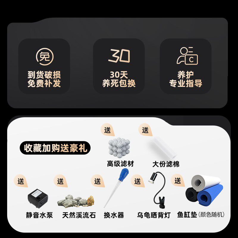 生态乌龟缸造景全套饲养鱼龟混养懒人养龟小型小乌龟专用家用鱼缸