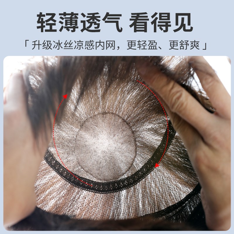 假发全真发头套女短发中老年女士妈妈款真发套纯手工短卷发假头发