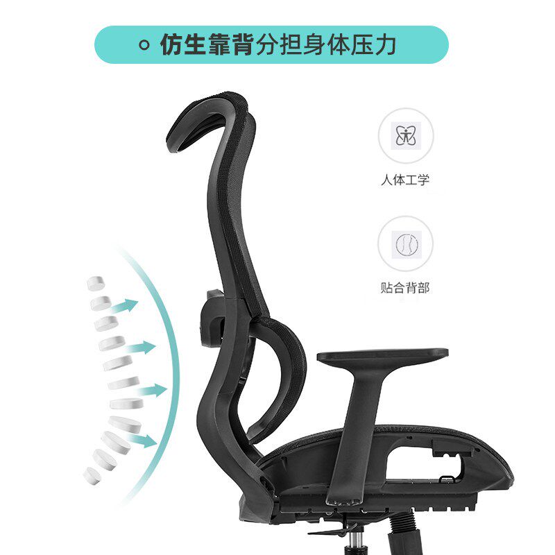 办公椅护腰人体工学椅转椅网布椅办公室会客职员椅电脑椅舒适久坐图片