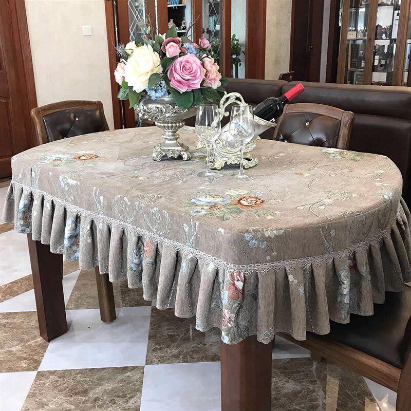 饭桌桌布椭圆餐桌套圆桌可折叠桌子桌布zhuobu餐台布垫套桌布定制