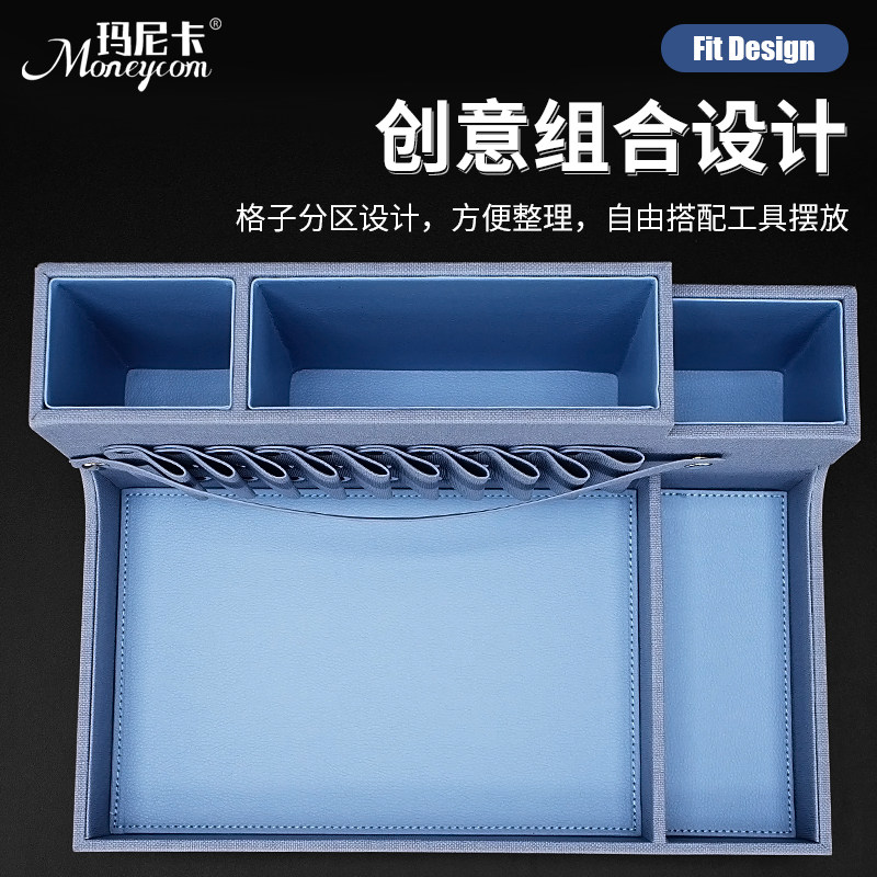 发型师美发工具包理发剪刀箱梳子夹子电推剪卡尺收纳盒桌面置物架