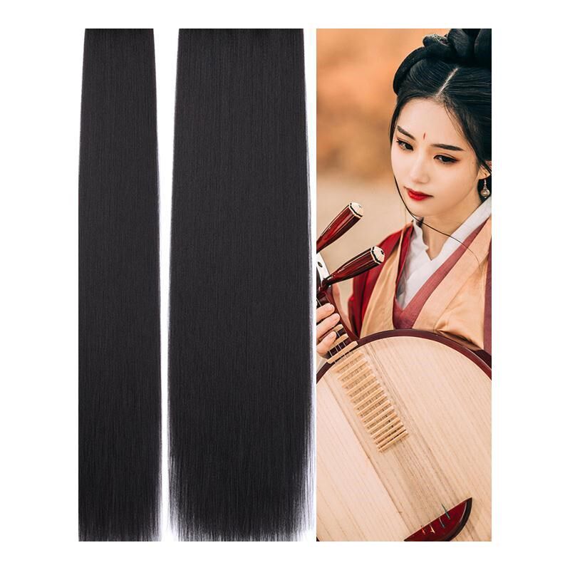 汉服假发片玉米须发排造型一片式接发片不打结长直发片古风发型女