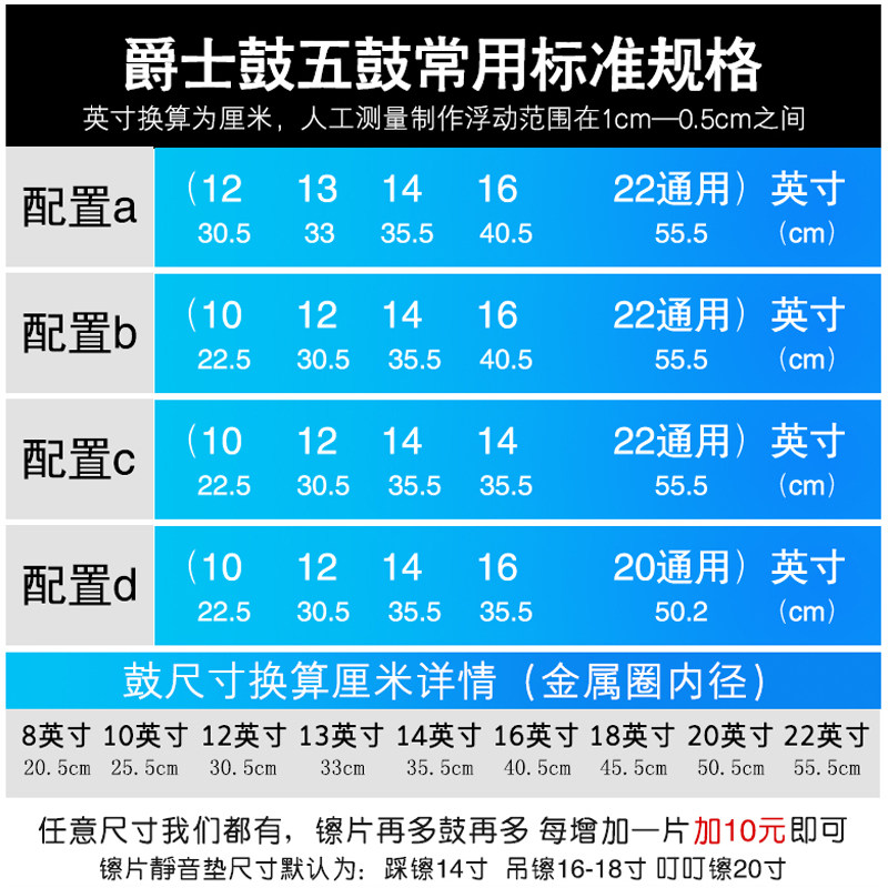 硅胶架子鼓消音垫五鼓三镲片四嚓静音鼓垫橡胶隔音垫减震爵士鼓