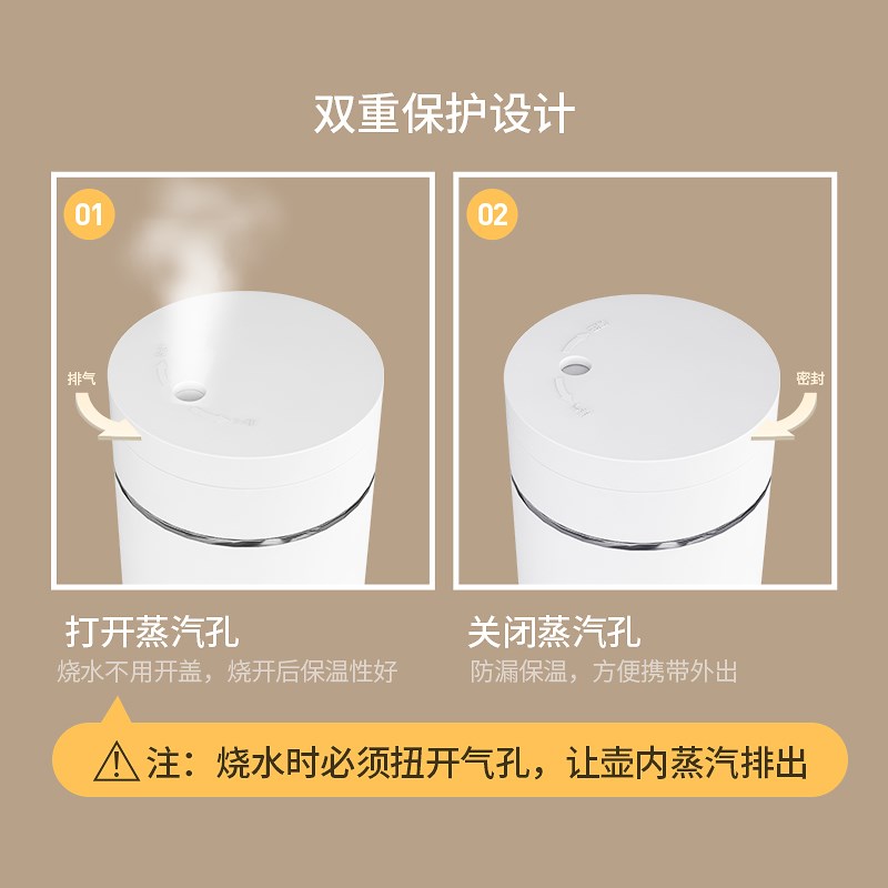电热水杯小型便携养生烧水杯保温加热迷你多功能旅行电炖杯