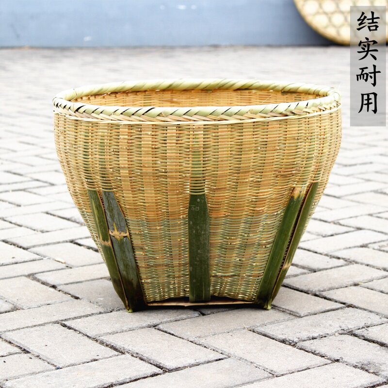 竹筐竹编大号箩筐淘米箩粮食收纳筐农家喜事手工簸箕竹篮竹编制品