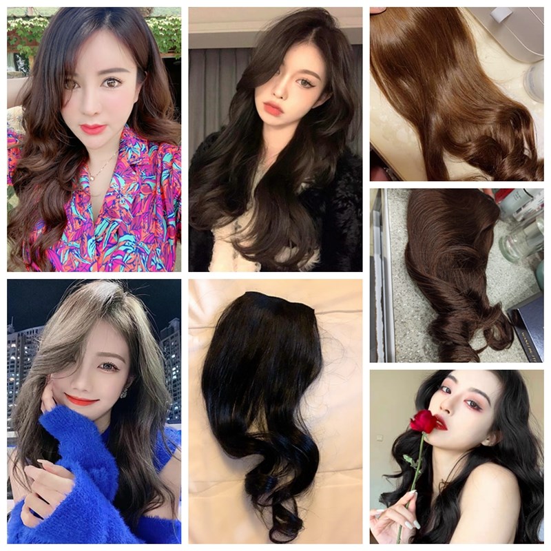 真发卷发片蓬松自然无痕接发片大卷大波浪长卷发女假发片卷发发片
