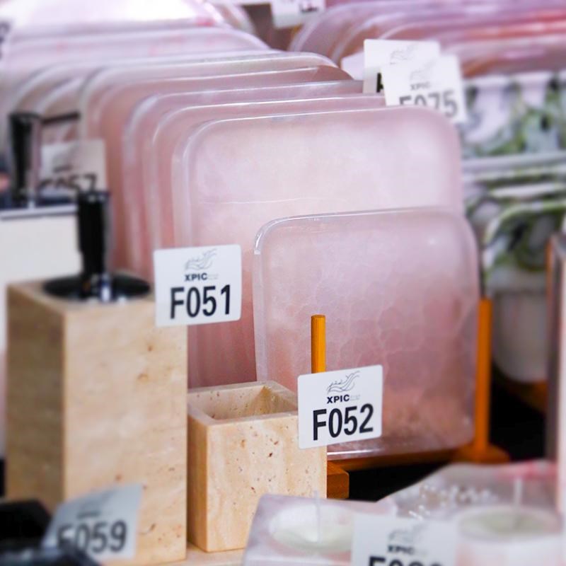 天然粉玉大理石托 托盘水果盘收纳盘装饰摆饰香薰首饰托 托盘