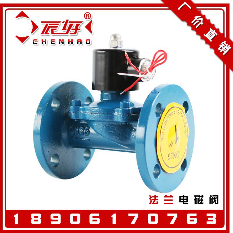 铸钢法兰电磁阀220V24V常闭电磁控制放水阀DN25-50厂家直销高品质