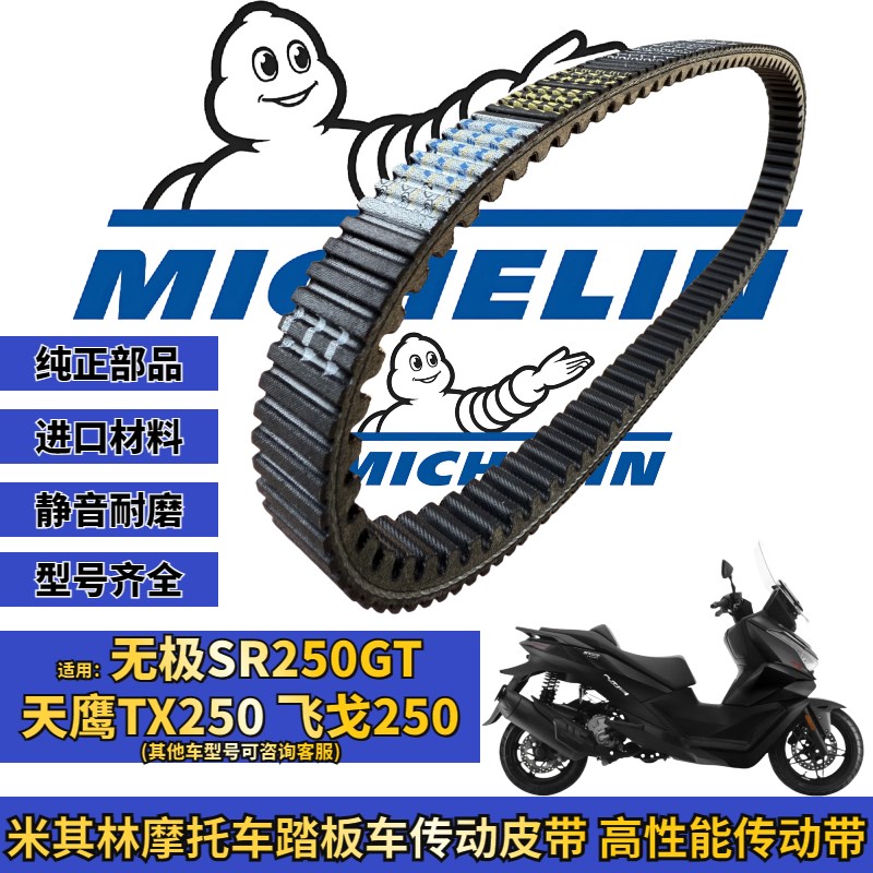 米其林适用无极SR250GT 飞戈 天鹰TX250 TT250传动皮带改装配件图片