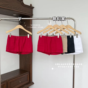 显瘦气质小众多色休闲包臀短裙子 修身 韩版 亚麻A字半身裙女士夏季