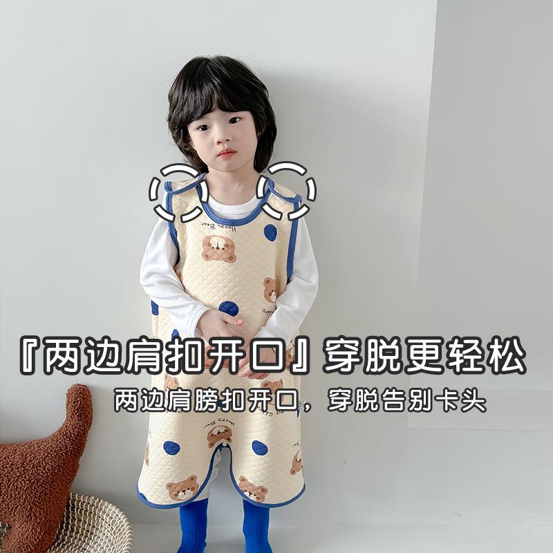 宝宝无袖睡袋婴儿背心式马甲春秋款儿童恐龙睡衣睡觉护肚子秋冬款