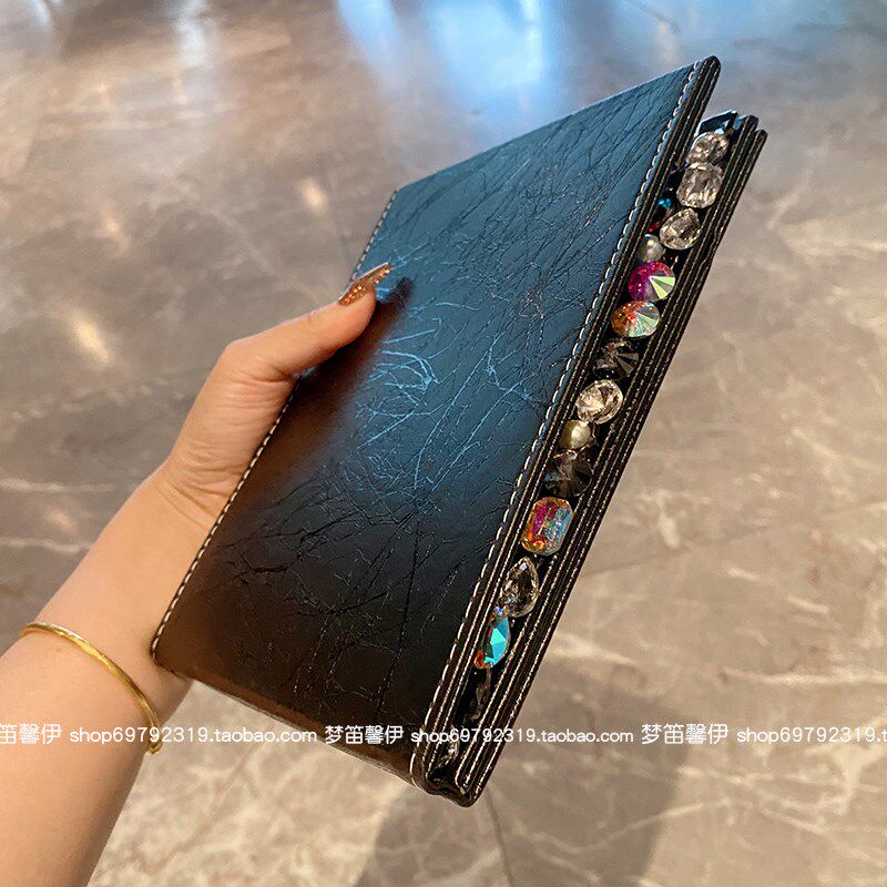 镶钻新镜子化妆镜台式桌面女随身便携折叠梳妆台家用新款宿舍画妆