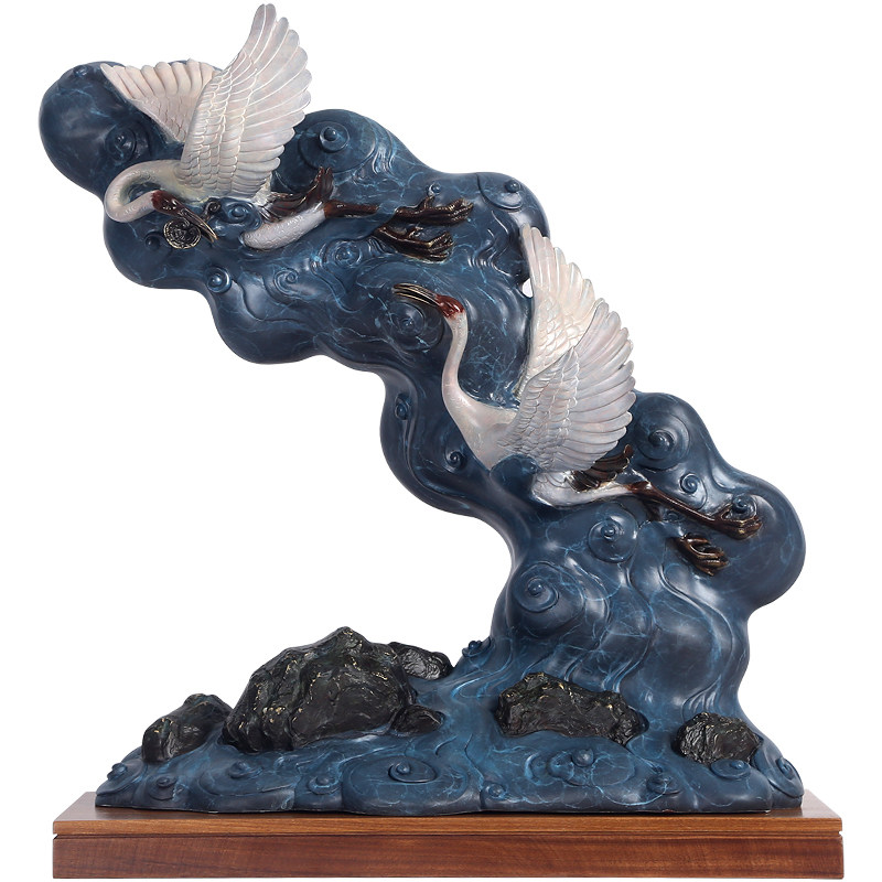 铜欣祥彩铜《鹤庆祥和》家居装饰品工艺品摆设客厅玄关艺术品摆件