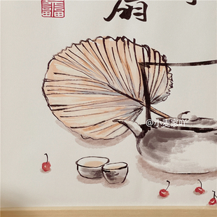 得闲饮茶笑看人间沉浮事字画茶馆茶室新中式 饰画 禅意挂画墙面装
