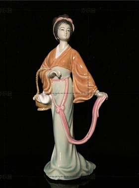 石湾公仔仕女家居电视柜摆件装饰品陶瓷工艺礼品摆设中国四大美人