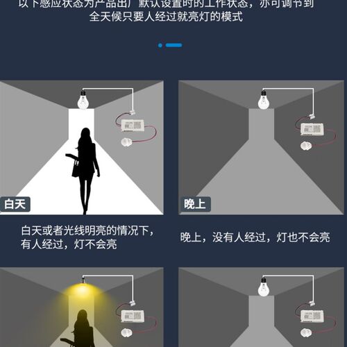 220v人体感应器红外线开关小头模块嵌暗装探头传楼道智能延时光声