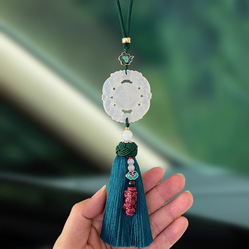 汽车挂件玉髓貔貅高级感2023高档车内饰品平安福车载挂饰吊饰女士