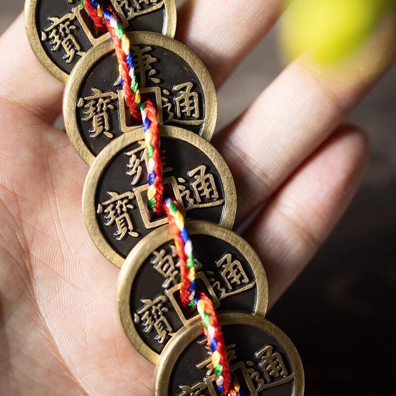朱炳仁铜 五帝钱门对门挂件窗户卫生间门口吉祥中国结铜钱古币