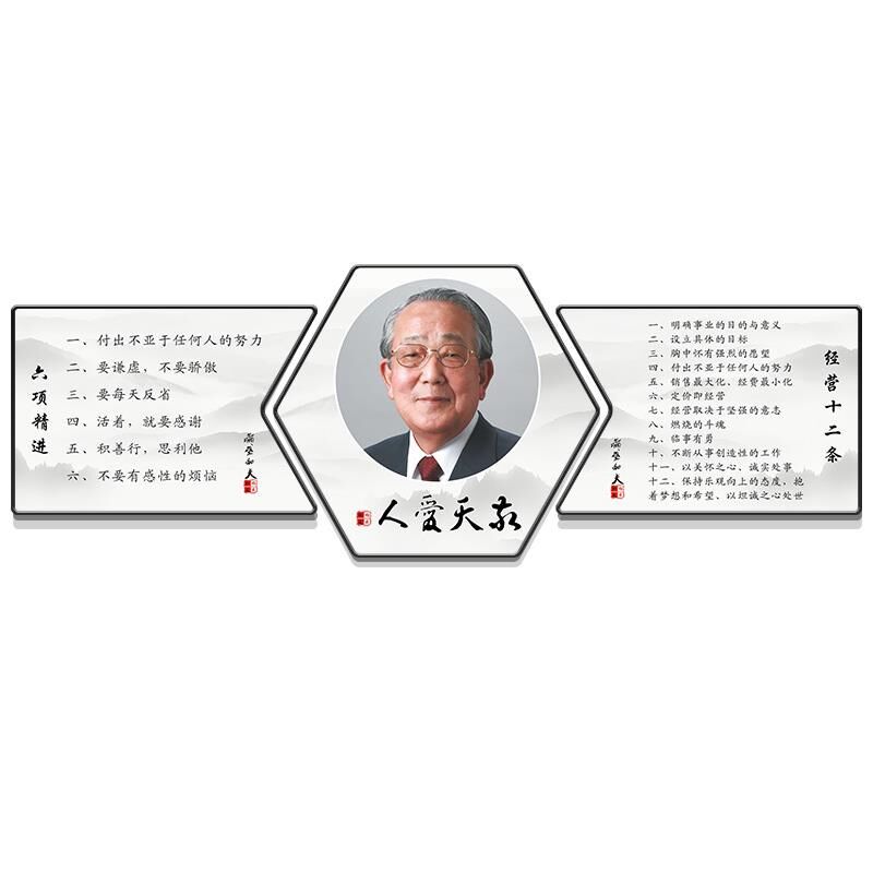 网红稻盛和夫六项精进经营十二条文挂办公室画装饰画公司化励志字