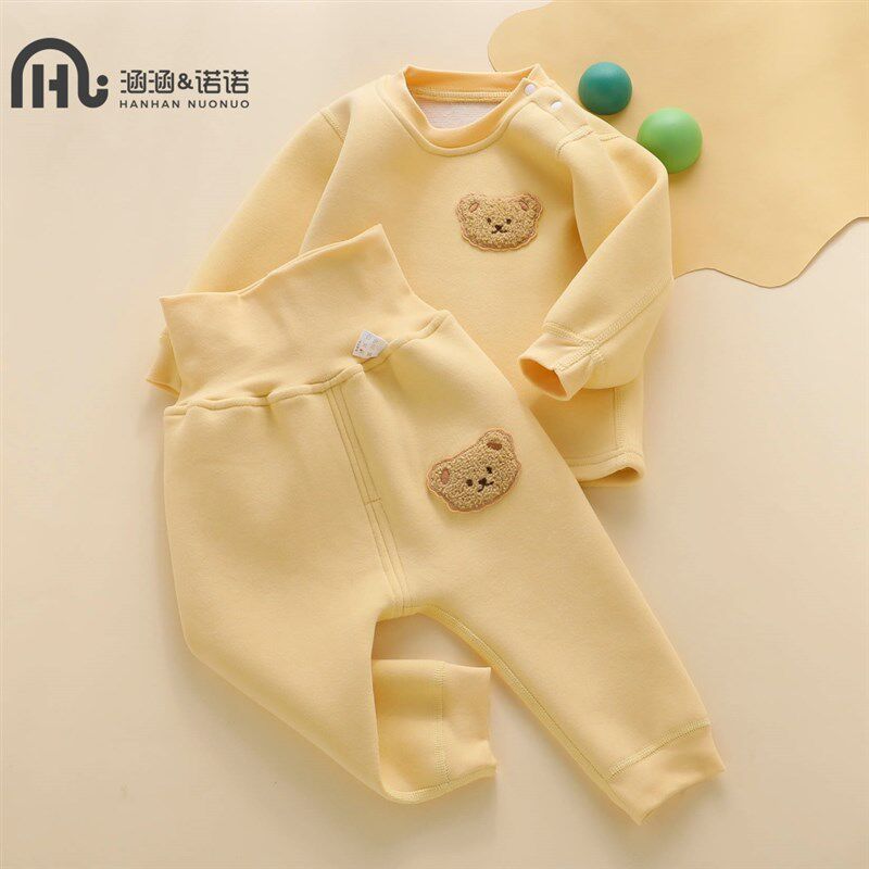 新生婴儿衣服幼儿洋气秋装男宝宝女春秋冬款分体德绒保暖秋衣套装