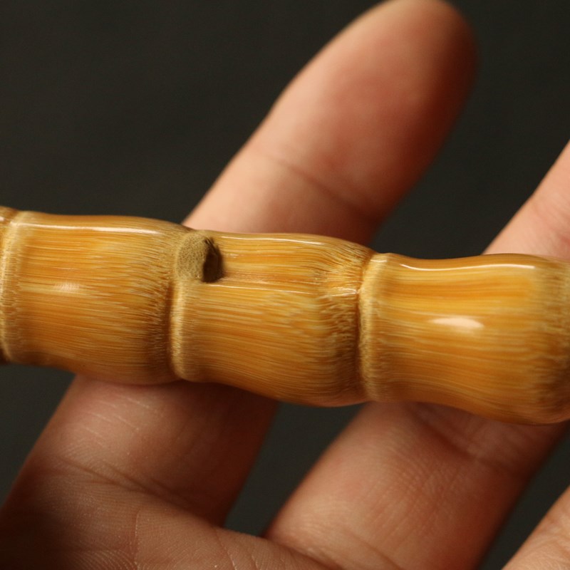 精品纯手工精磨天然罗汉竹过滤小烟嘴竹制把玩烟具可拆卸可清洗头