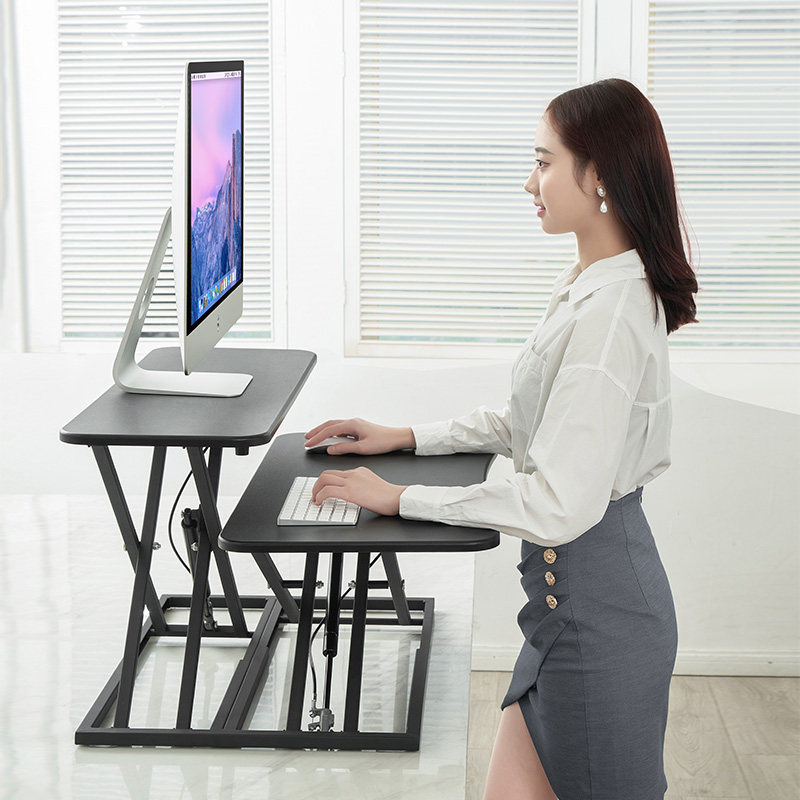 爱桌人站着工作桌上电脑升降架立式支架站立办公台式显示器可调节