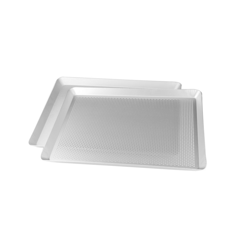 40*30CM长方形家用烤盘阳极铝合金冲孔饼干点心烤盘烤箱烘焙器具