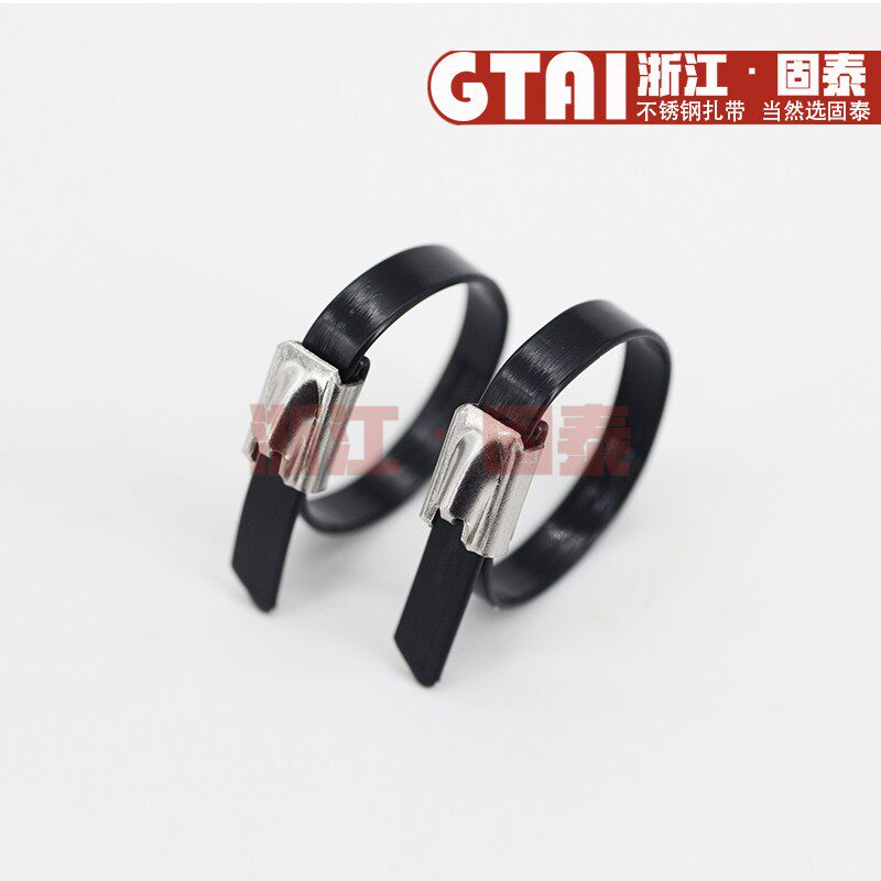 船用包塑不锈钢自锁扎带5.6MM金属防腐绝缘包皮软环氧树脂抗氧化