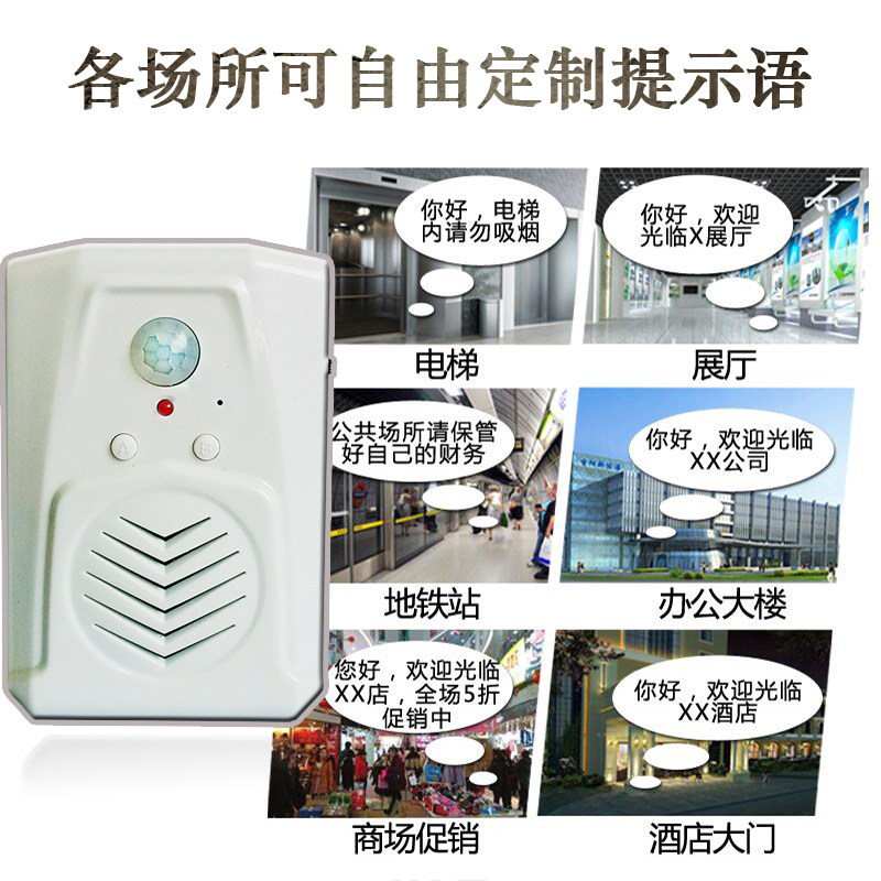 疫情防控语音提示器欢迎光临迎宾感应器可录音电子红外线感应门铃