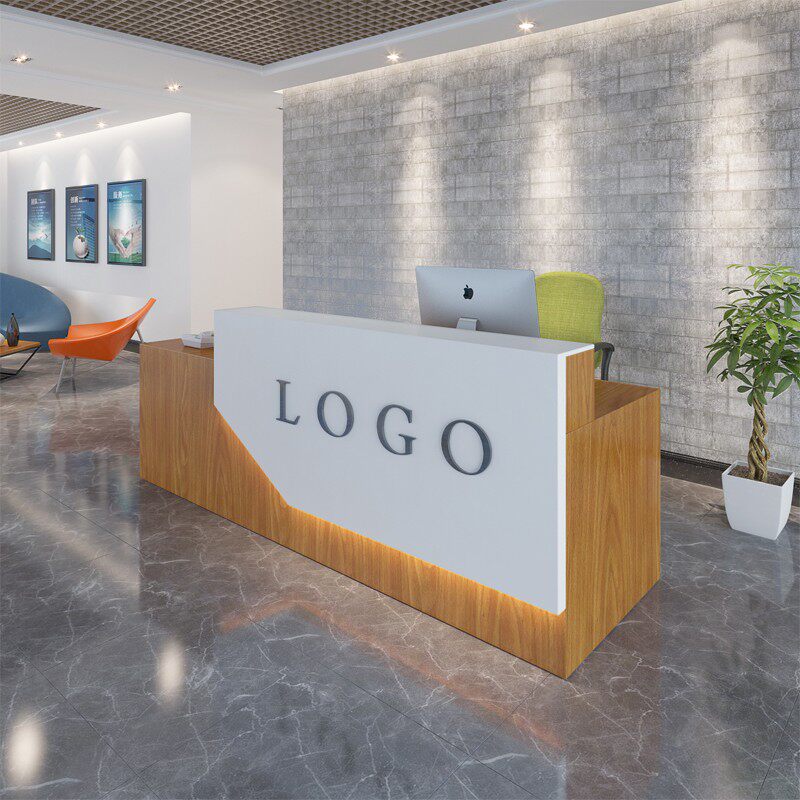 简约美容院前台办公桌迎宾台咨询吧台收银台公司前台服务台接待台