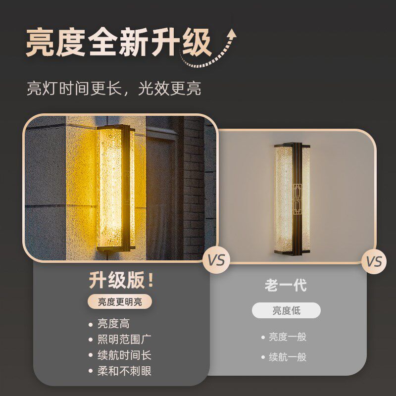 新中式庭院灯高端外墙灯户外云石壁灯户外长条壁灯别墅大门口壁灯