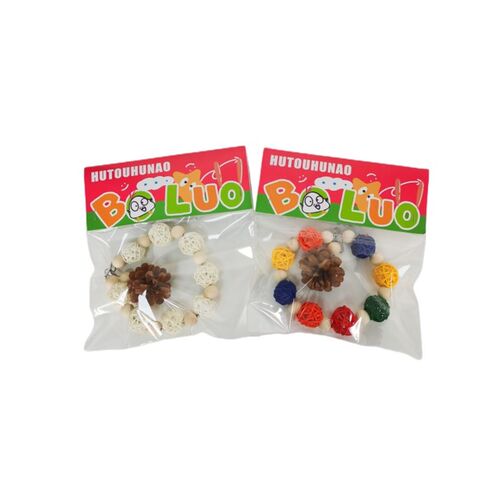 玄凤鹦鹉牡丹虎皮鸟类啃咬玩具鸟笼彩色装饰磨嘴解闷悬挂松果咬串