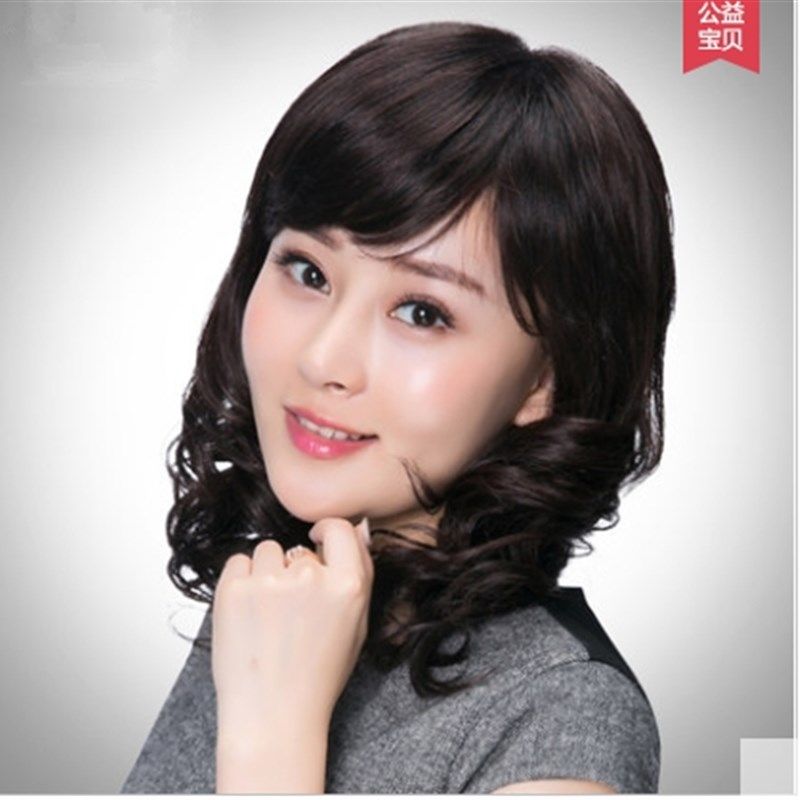 真发假发女长卷发大波浪妈妈短发短卷全头套逼真女士中老年中长发