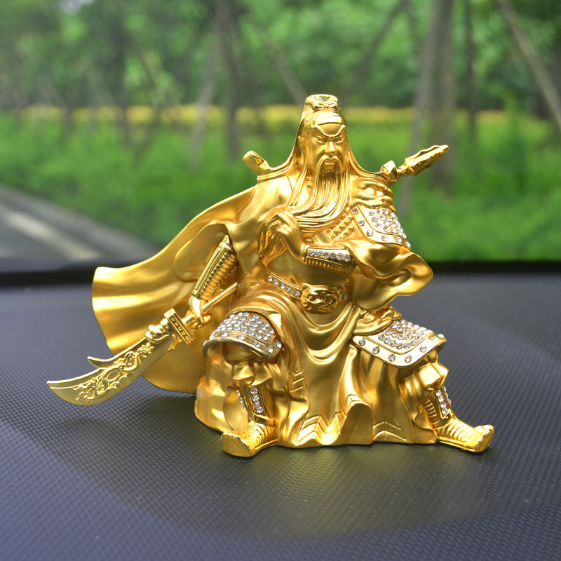 2024新款关公汽车摆件高档关二爷车内饰品小车上车载中控台关羽男