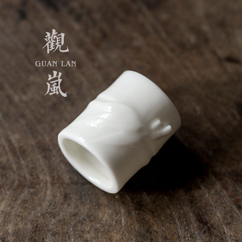 观岚  白瓷盖置陶瓷壶茶具盖托紫砂茶壶盖碗盖子配件功夫茶道零配