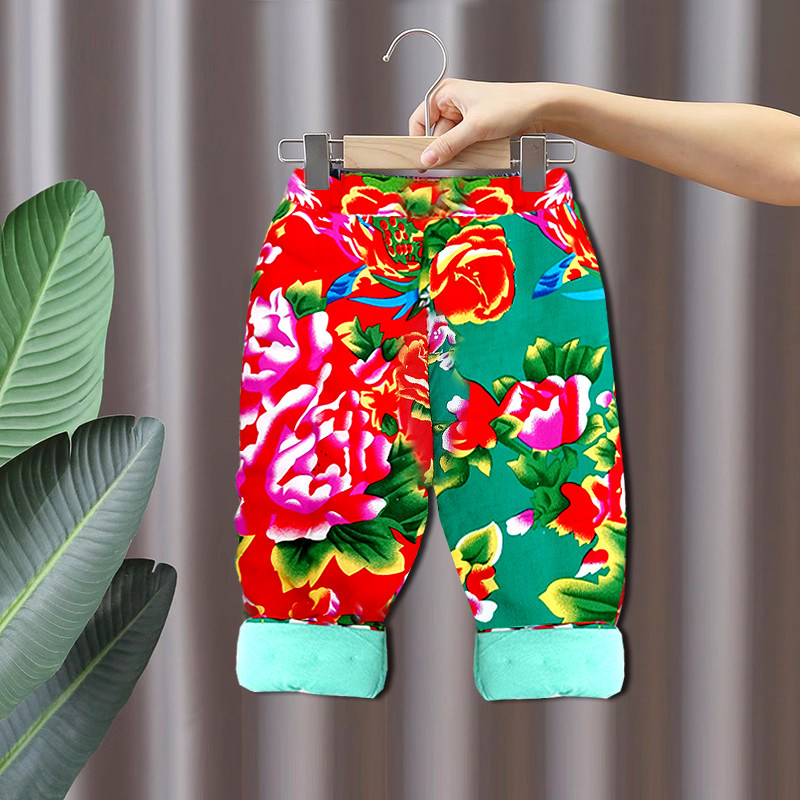 纯手工婴儿童棉花棉裤红绿宝宝鸳鸯裤棉服薄厚秋冬单扎牙周岁棉衣