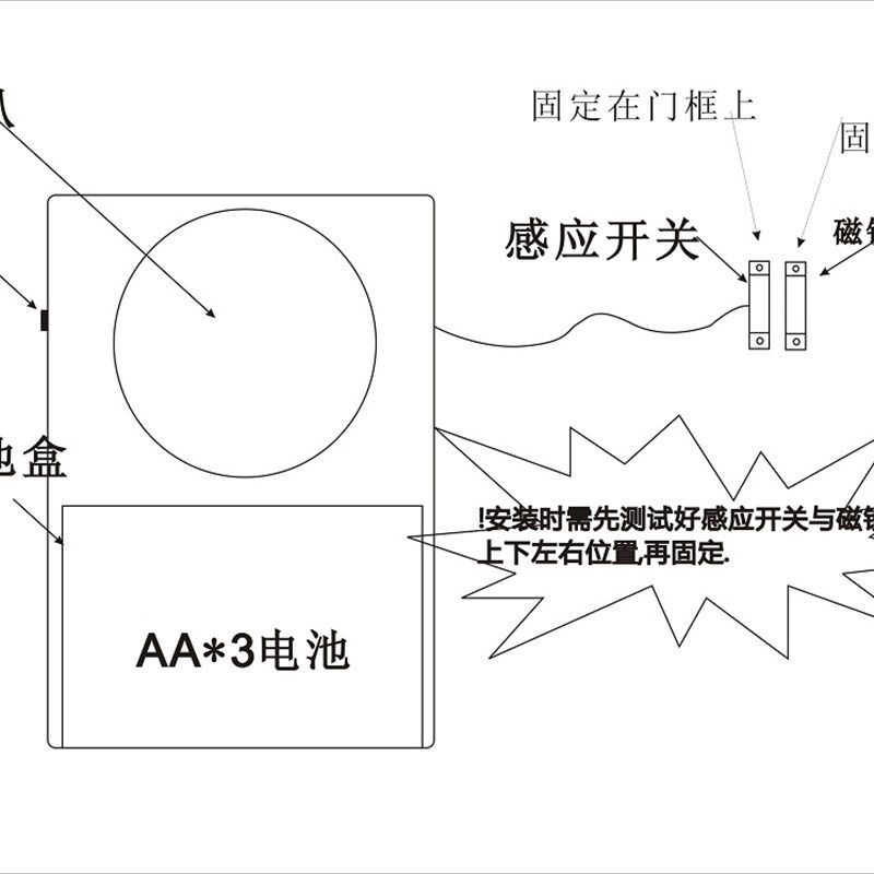 请随手关门语音提醒器门磁开门感应门铃迎宾器进门关门提醒感应器