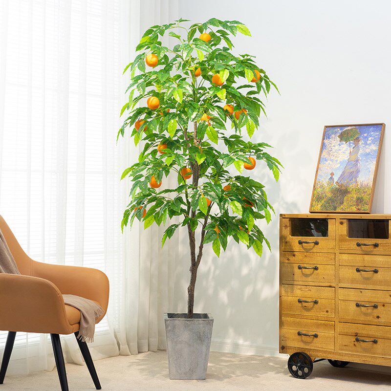 仿真柠檬树绿植盆栽植物服装店绿植橱窗装饰仿生假绿植橘子树